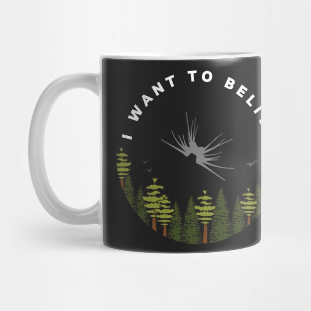 I Want to Belive - Shadow Ship - Circle - Black - Sci-Fi by Fenay-Designs